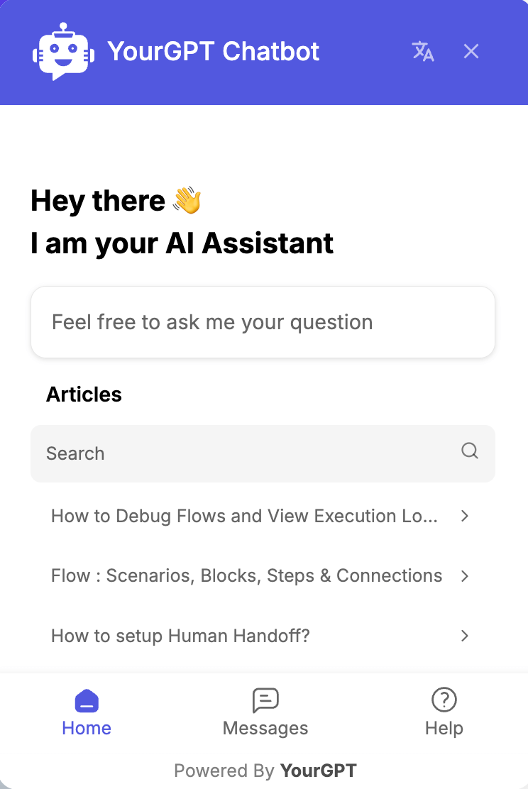 No-code chatbot builder interface